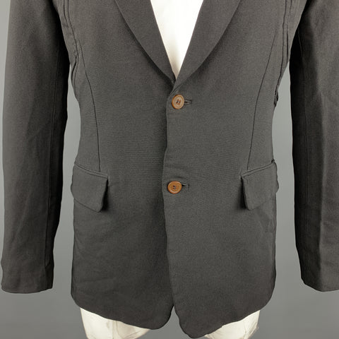COMME des GARCONS HOMME PLUS M Black Cut Outs Polyester Notch revers Jacket