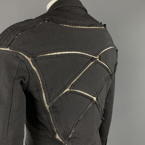COMME des GARCONS HOMME PLUS M Black Cut Outs Polyester Notch revers Jacket