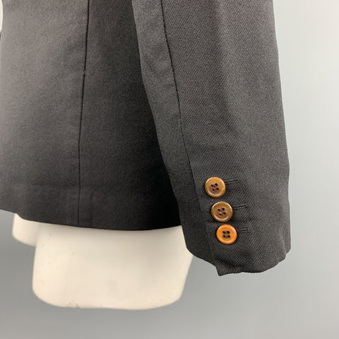 COMME des GARCONS HOMME PLUS M Black Cut Outs Polyester Notch revers Jacket
