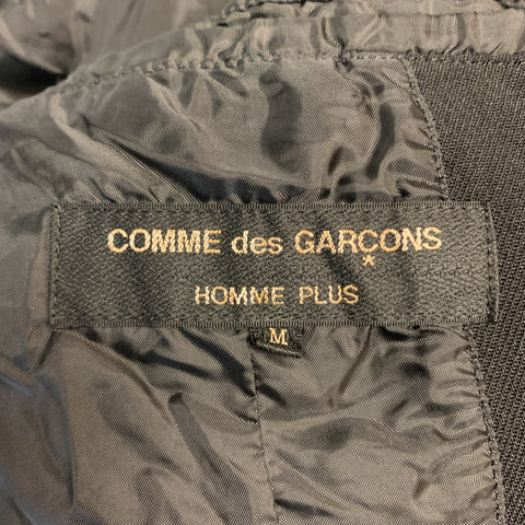 COMME des GARCONS HOMME PLUS M Black Cut Outs Polyester Notch revers Jacket