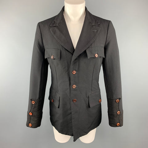 COMME des GARCONS HOMME PLUS M Black Polyester Military Jacket
