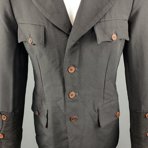 COMME des GARCONS HOMME PLUS M Black Polyester Military Jacket
