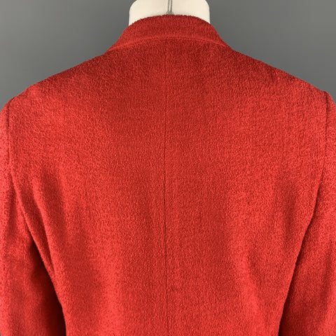 COMME des GARCONS HOMME PLUS M Red Textured Cotton Notch Lapel  Sport Coat