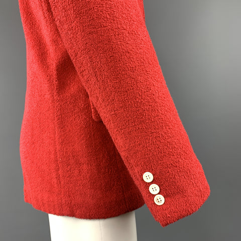 COMME des GARCONS HOMME PLUS M Red Textured Cotton Notch Lapel  Sport Coat