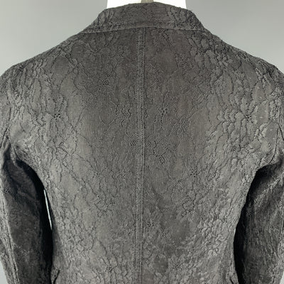 COMME des GARCONS HOMME PLUS S Black Lace Polyester / Rayon Notch Lapel Jacket