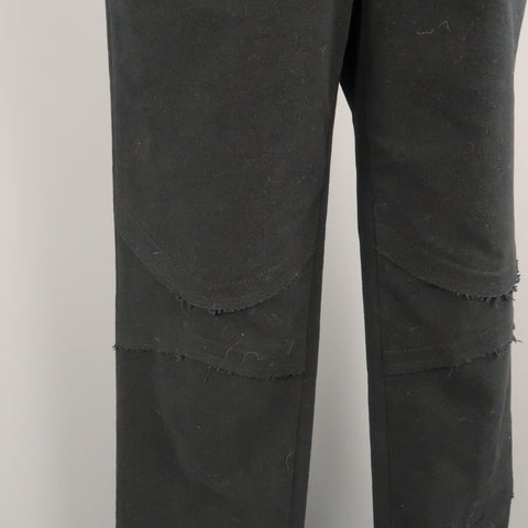COMME des GARCONS HOMME PLUS Size L Black Cotton Blend 35 Zip Fly Casual Pants