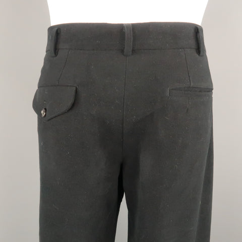 COMME des GARCONS HOMME PLUS Size L Black Cotton Blend 35 Zip Fly Casual Pants