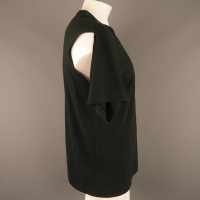 COMME des GARCONS HOMME PLUS Size M Black Cotton Slit Sleeve T-shirt