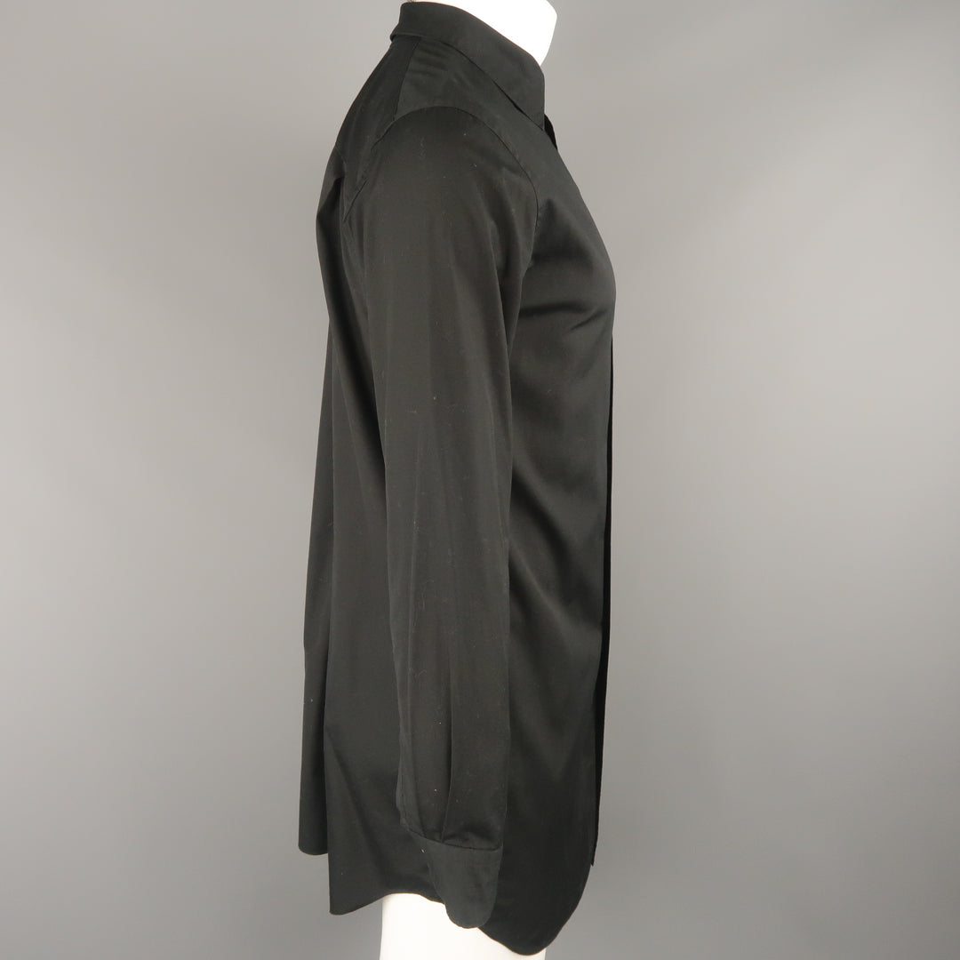 COMME des GARCONS HOMME PLUS Size S Black Cotton Button Up Longline Shirt