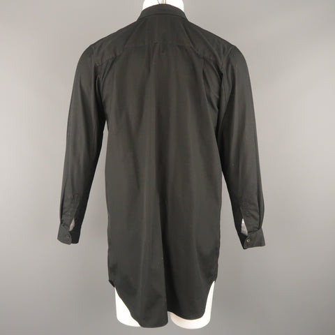 COMME des GARCONS HOMME PLUS Size S Black Cotton Button Up Longline Shirt