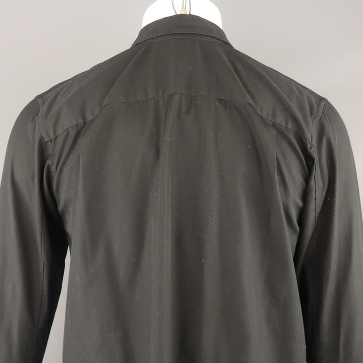 COMME des GARCONS HOMME PLUS Size S Black Cotton Button Up Longline Shirt