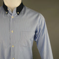 COMME des GARCONS Size M Blue Stripe Cotton Long Sleeve Shirt COMME des GARCONS
