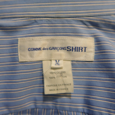 COMME des GARCONS Size M Blue Stripe Cotton Long Sleeve Shirt