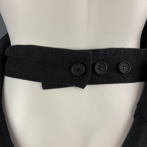 COMME des GARCONS Size S Black Linen Pleated Gathered Band Skirt