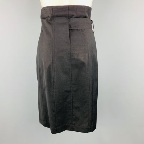 COMME des GARCONS Size S Black Wool Button Up Waistband Skirt