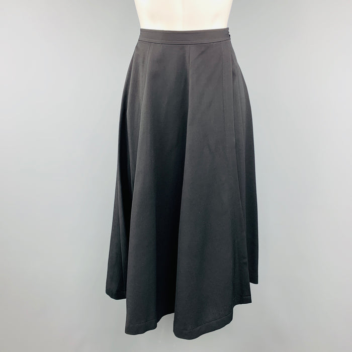 COMME des GARCONS Size S Black Wool Ruffle Full Wrap Slit Skirt