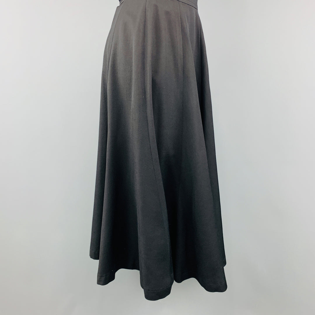 COMME des GARCONS Size S Black Wool Ruffle Full Wrap Slit Skirt