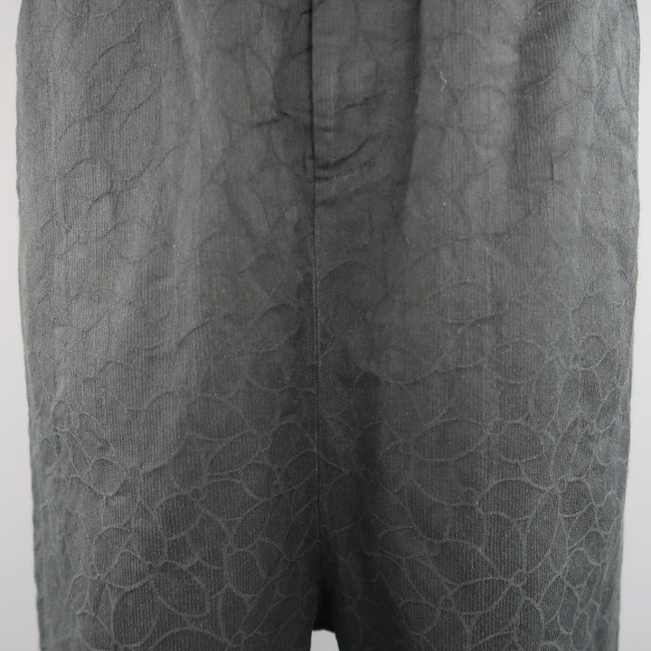 COMME des GARCONS Size XXS Black Floral Textured Drop Crotch Cropped Pants