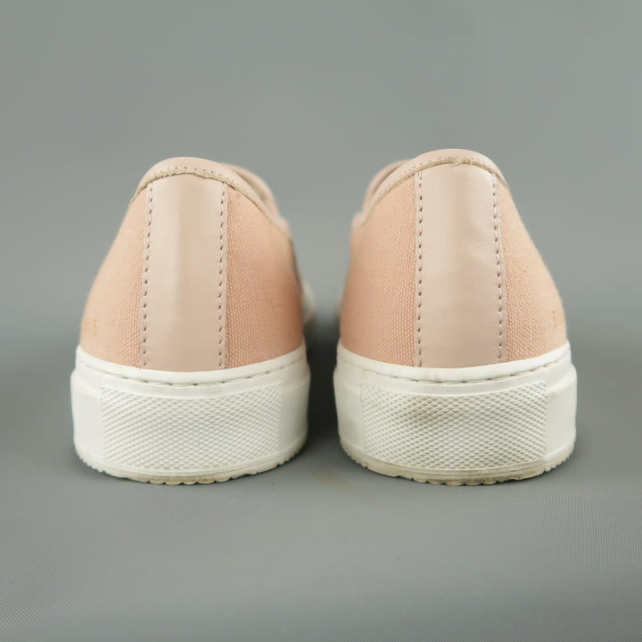 COMMON PROJECTS Size 7 Rose Pink Canvas & Leather Slip On Sneakers