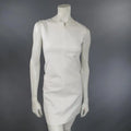 COURREGES Size 6 White Sleeveless A line Pocket Shift Dress COURREGES
