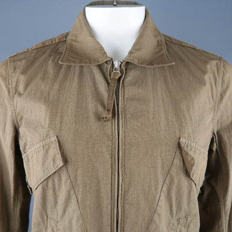 CP COMPANY 40 Brown Cotton Blend Jacket CP COMPANY
