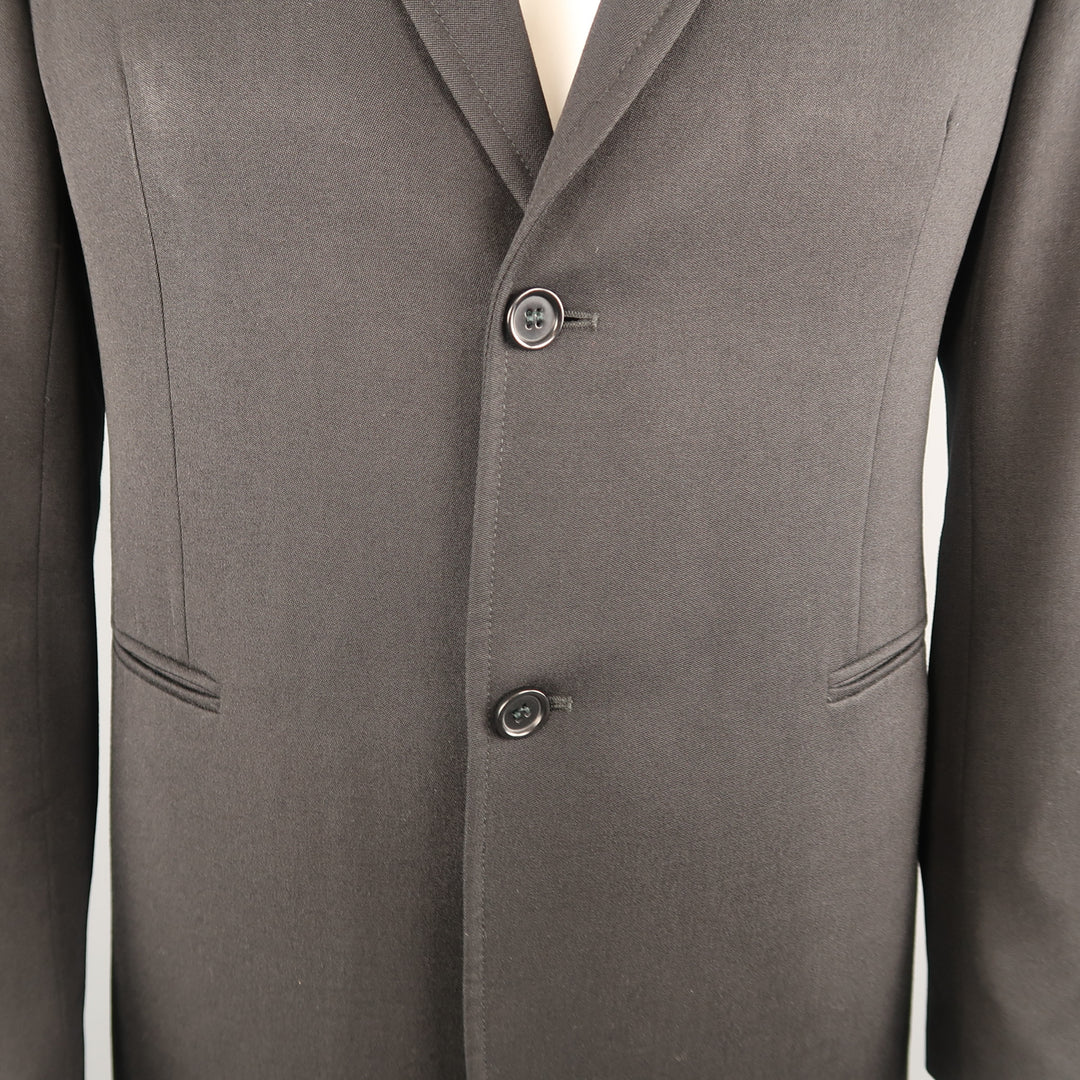 CoSTUME NATIONAL Chest Size 42 Size 42 Black Solid Wool Peak Lapel Coat