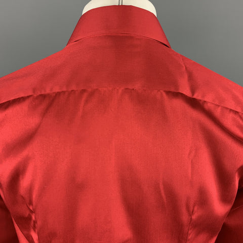D. FINE Taille S Chemise à manches longues en coton rouge 