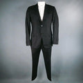 DANIELE ALESSANDRINI Size 44 Short Charcoal Chalkstripe Wool Notch Lapel Suit DANIELE ALESSANDRINI