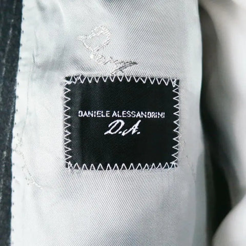 DANIELE ALESSANDRINI Size 44 Short Charcoal Chalkstripe Wool Notch Lapel Suit DANIELE ALESSANDRINI