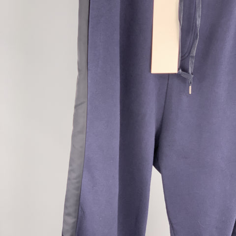 DBYDGNAK Size 32 x 32 Navy Solid Cotton Elastic Waistband Casual Pants