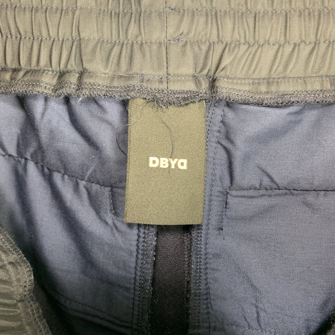 DBYDGNAK Size 32 x 32 Navy Solid Cotton Elastic Waistband Casual Pants