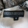 DENNIS BASSO Size 4 Beige Black Lace Overlay Long Sleeve Cocktail Dress DENNIS BASSO