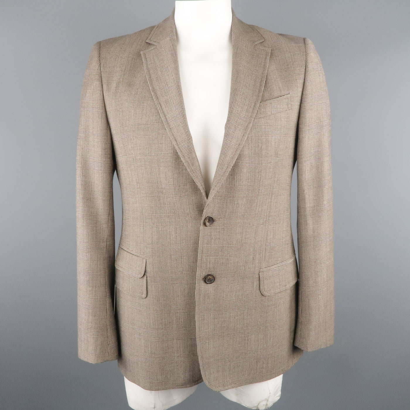 D&G by DOLCE & GABBANA 42 Regular Black & White Glenplaid Wool Sport Coat
