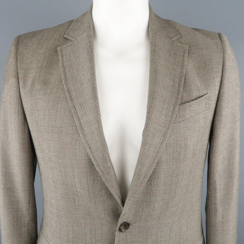 D&G by DOLCE & GABBANA 42 Regular Black & White Glenplaid Wool Sport Coat