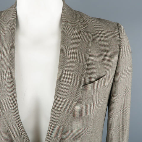 D&G by DOLCE & GABBANA 42 Regular Black & White Glenplaid Wool Sport Coat
