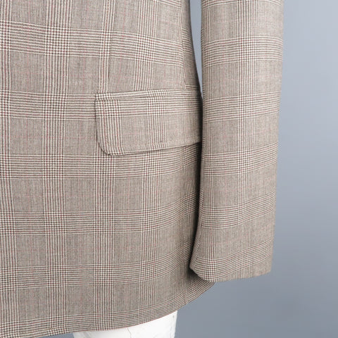 D&G by DOLCE & GABBANA 42 Regular Black & White Glenplaid Wool Sport Coat