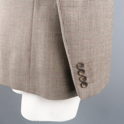 D&G by DOLCE & GABBANA 42 Regular Black & White Glenplaid Wool Sport Coat