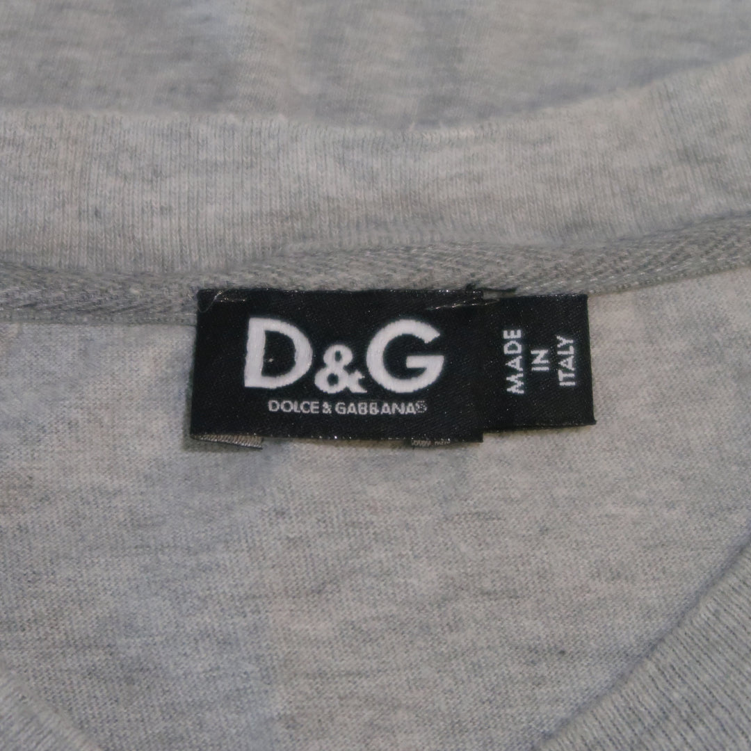 D&G by DOLCE & GABBANA Size XL Light Grey Black Arrow Graphic Cotton T-shirt