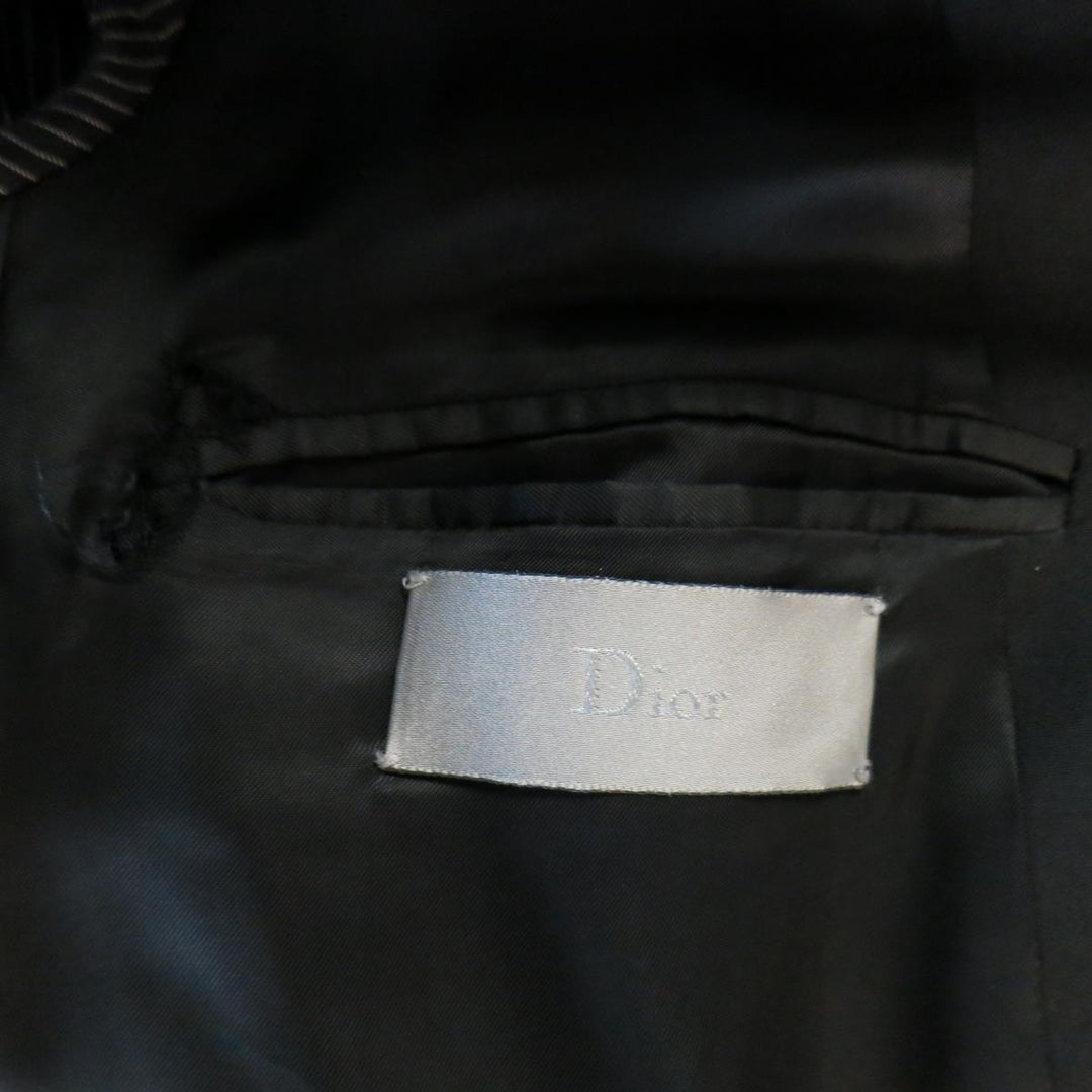 DIOR HOMME 40 Regular Black Wool Notch Lapel 2 Button Sport Coat