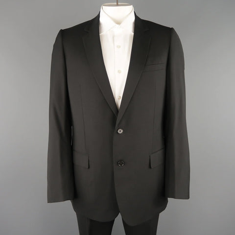 DIOR HOMME 42 Black Wool Single Breasted Notch Lapel Classic Suit DIOR HOMME