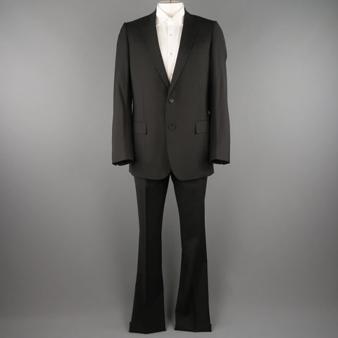 DIOR HOMME 42 Black Wool Single Breasted Notch Lapel Classic Suit DIOR HOMME
