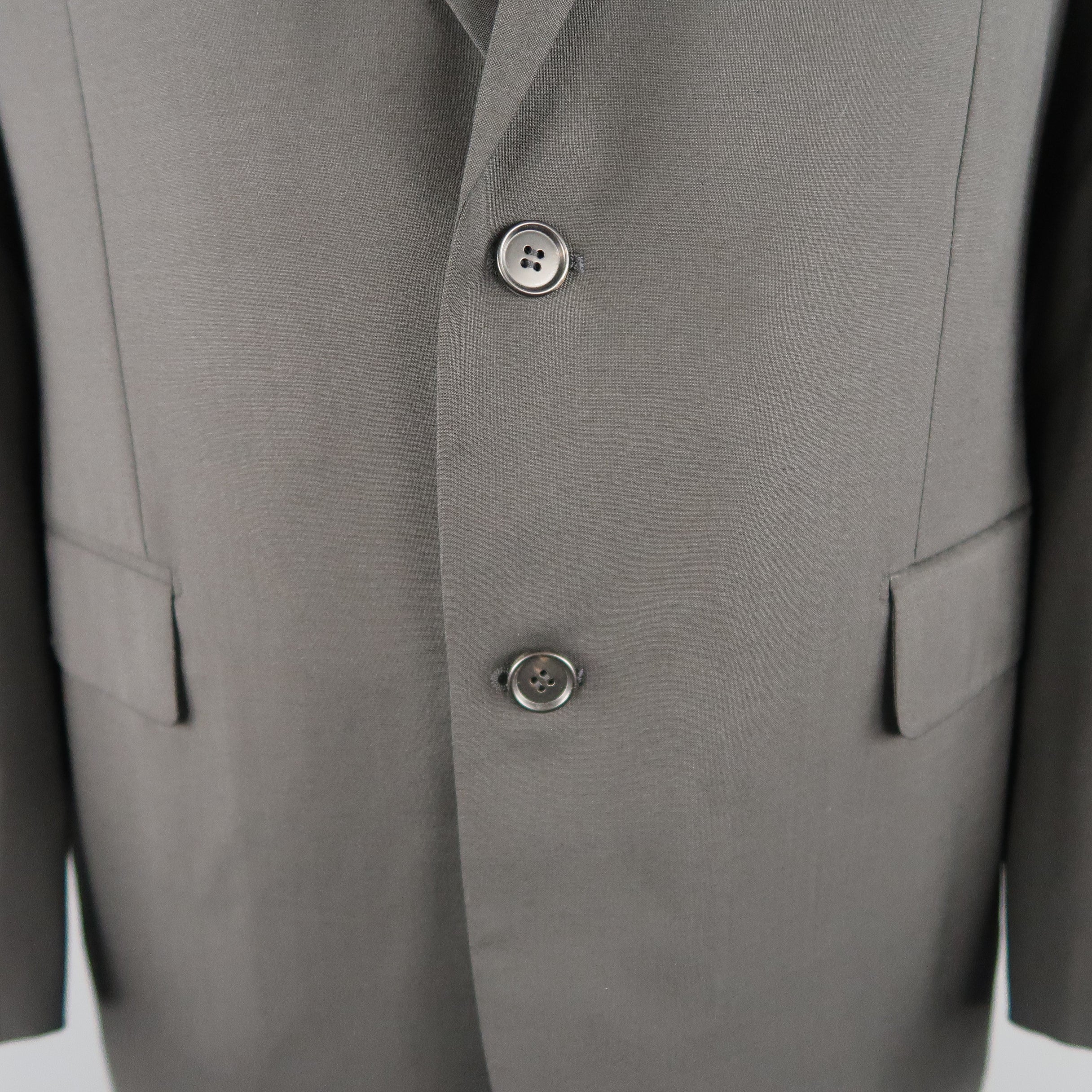 DIOR HOMME 42 Black Wool Single Breasted Notch Lapel Classic