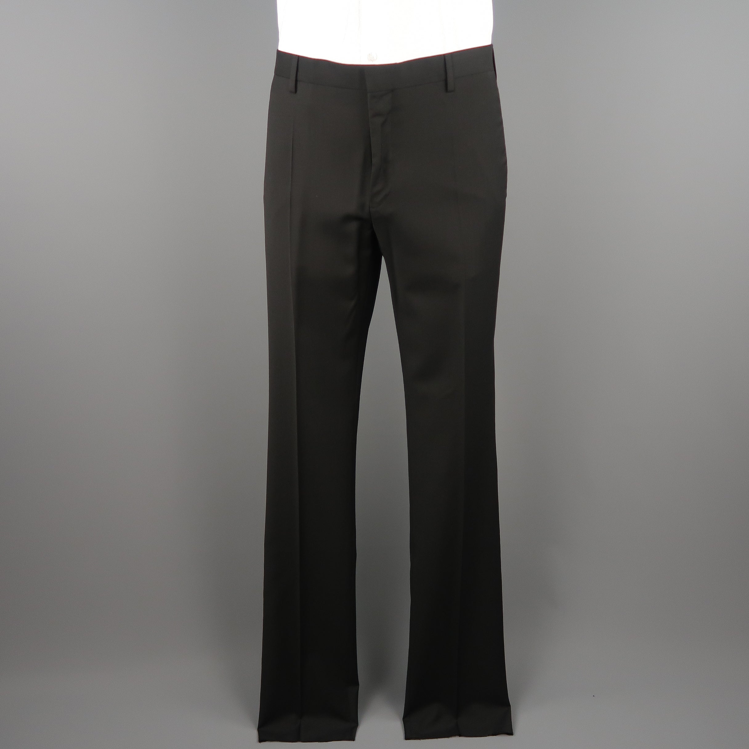 DIOR HOMME 42 Black Wool Single Breasted Notch Lapel Classic