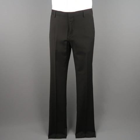 DIOR HOMME 42 Black Wool Single Breasted Notch Lapel Classic Suit DIOR HOMME