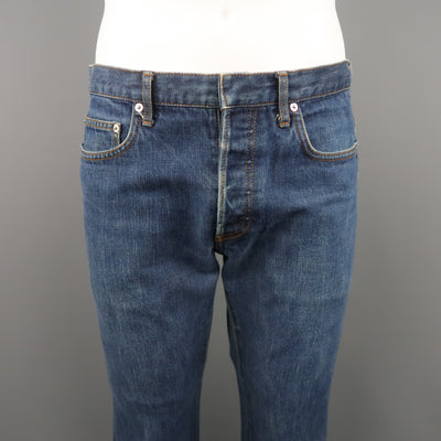 DIOR HOMME Size 32 Indigo Washed Denim 31 Button Fly Jeans