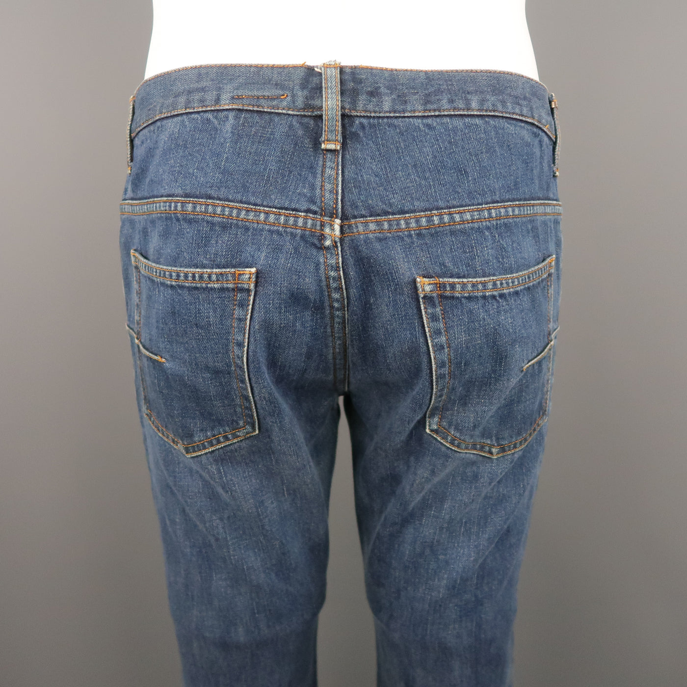 DIOR HOMME Size 32 Indigo Washed Denim 31 Button Fly Jeans