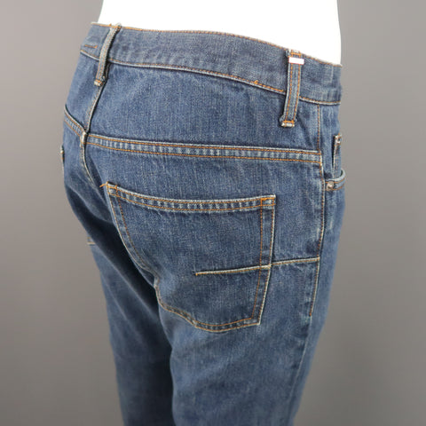 DIOR HOMME Size 32 Indigo Washed Denim 31 Button Fly Jeans