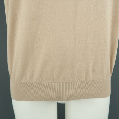 DIOR HOMME Size M Beige Wool Blend Knit Crew-Neck Vest Top