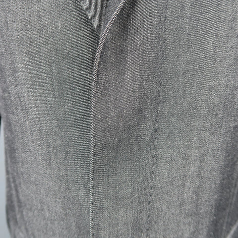 DOLCE & GABBANA 40 Dark Gray Solid Wool / Cotton Denim Hidden Placket Coat DOLCE & GABBANA