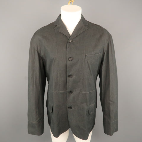 DOLCE & GABBANA 40 Gray Solid Cotton Notch Lapel  Sport Coat
